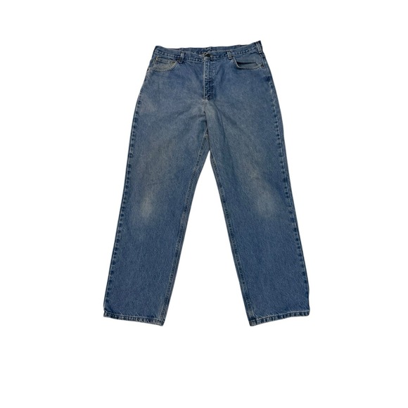 Carhartt Jeans Men's 40x34 Blue Relaxed Fit Light Wash Western Work Farm Ranch - Picture 1 of 7